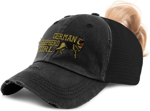 Speedy Pros Ponytail Cap Women's Baseball Embroidered German Shepherd Dog Girl Cotton in Saudi Arabia