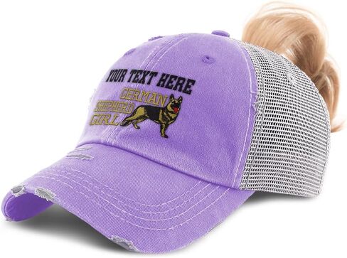 Speedy Pros Ponytail Cap Women's Baseball Embroidered German Shepherd Dog Girl Cotton in Saudi Arabia