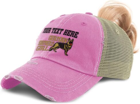 Speedy Pros Ponytail Cap Women's Baseball Embroidered German Shepherd Dog Girl Cotton in Saudi Arabia