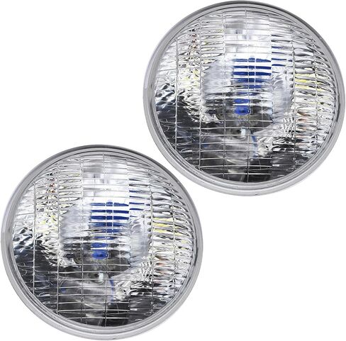 A Pair of H4002 12V Super Vision Crystal Headlight, Halogen Sealed Beam Headlight, (5 ROUND, 127MM) (110130W), Replaces# H4000, H4002 in Saudi Arabia
