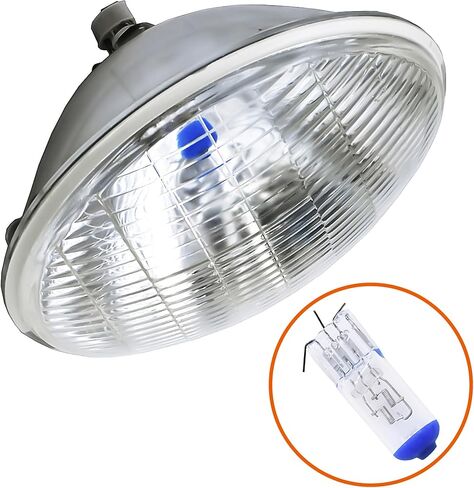 A Pair of H4002 12V Super Vision Crystal Headlight, Halogen Sealed Beam Headlight, (5 ROUND, 127MM) (110130W), Replaces# H4000, H4002 in Saudi Arabia