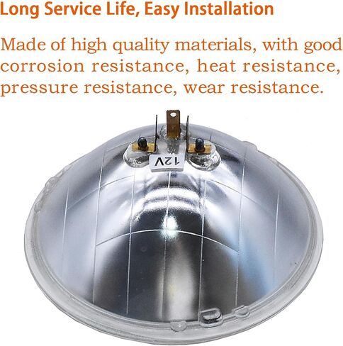 A Pair of H4002 12V Super Vision Crystal Headlight, Halogen Sealed Beam Headlight, (5 ROUND, 127MM) (110130W), Replaces# H4000, H4002 in Saudi Arabia