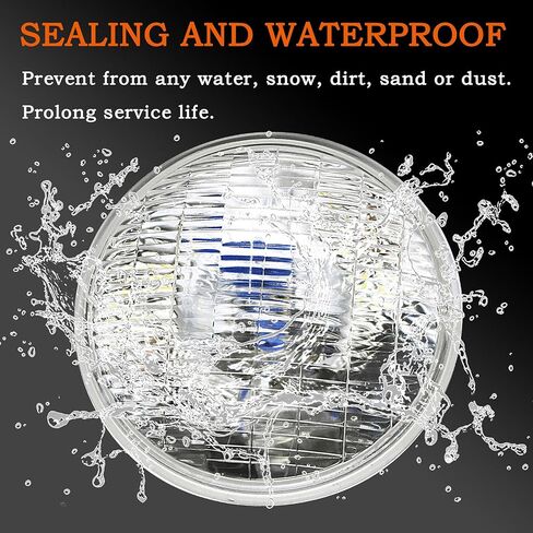 A Pair of H4002 12V Super Vision Crystal Headlight, Halogen Sealed Beam Headlight, (5 ROUND, 127MM) (110130W), Replaces# H4000, H4002 in Saudi Arabia