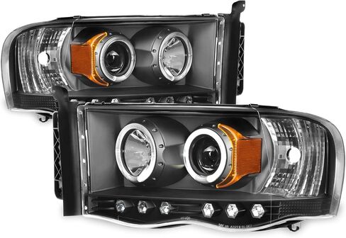 AKKON - For 2003-05 Dodge Ram + 2002 Ram 1500 Black Housing Dual DRL Projector LED Headlights + Tail Lamps in Saudi Arabia