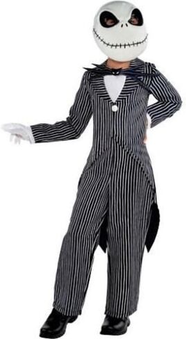 Party City Jack Skellington Costume for Boys - Disney Nightmare Before Christmas Costume Includes Jumpsuit, Bow Tie, & Mask - Costumes for Halloween, Birthday Parties & Themed Events in Saudi Arabia