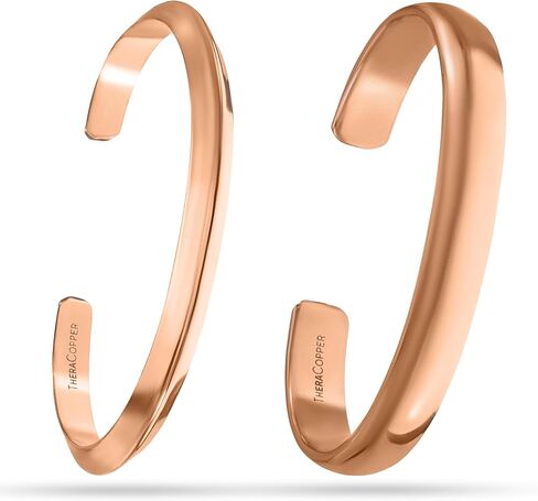 TheraCopper Copper Bracelet for Men & Women — 100% Pure Copper Bracelets — Raw, Solid & Uncoated Authentic Handmade Tibetan Bracelet Cuff Bangles (Plain & Prism Design) in Kuwait
