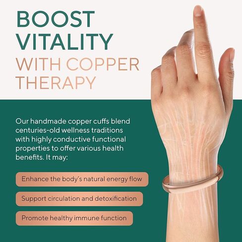 TheraCopper Copper Bracelet for Men & Women — 100% Pure Copper Bracelets — Raw, Solid & Uncoated Authentic Handmade Tibetan Bracelet Cuff Bangles (Plain & Prism Design) in Kuwait