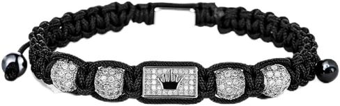 Imperial Crown 8mm Beads Bracelets Luxury Adjustable Woven Bracelet Friendship Bracelet for Women Men in Saudi Arabia