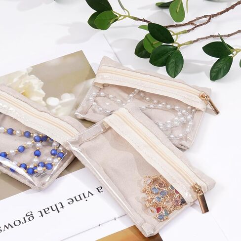 6 Pcs Small Travel Jewelry Bags, 3.1 x 4.8 Inches Travel Jewelry Case, Jewelry Pouch Bag, Zipper Pockets Storage Bag Organizer Case in Saudi Arabia