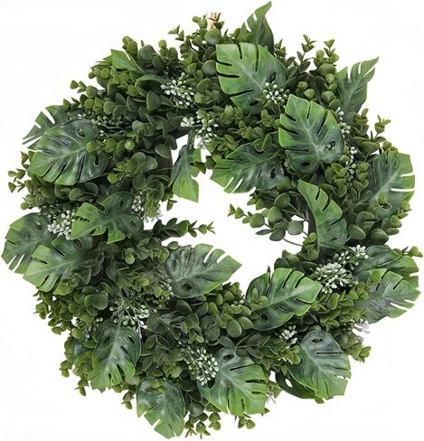 Spring Paper Wreath: 24" Red and Orange Wreaths with Paper and Fabric Flower,EVA Leaves,Flower Spike,All Seasons Wreath for Front Door,Living Room,Wedding Red in Saudi Arabia