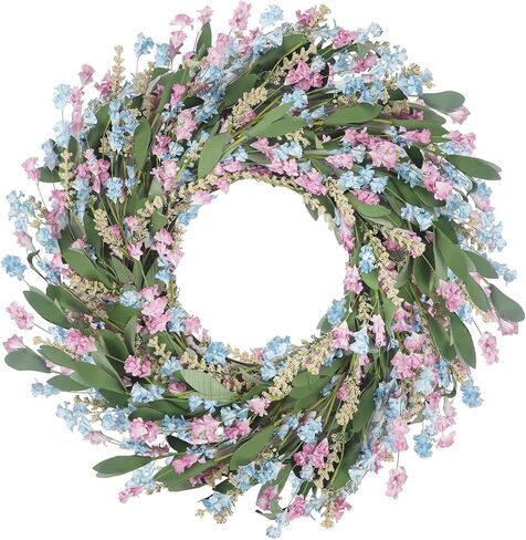 Spring Paper Wreath: 24" Red and Orange Wreaths with Paper and Fabric Flower,EVA Leaves,Flower Spike,All Seasons Wreath for Front Door,Living Room,Wedding Red in Saudi Arabia
