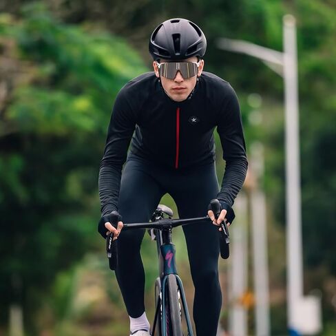Men's Winter Long-Sleeved Cycling Jacket Fleece Cycling Top Lightweight Windproof in Saudi Arabia