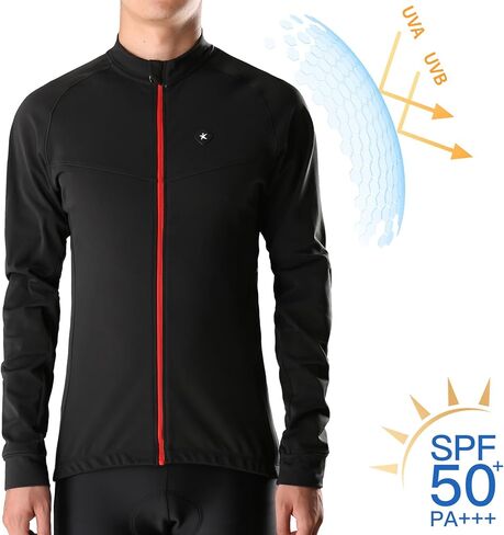Men's Winter Long-Sleeved Cycling Jacket Fleece Cycling Top Lightweight Windproof in Saudi Arabia