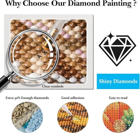 HEIBAGO Moon Diamond Art Kits for Adults, Night Diamond Painting Kits for Adult Beginners, Full Round Drill Diamond Painting, Art Gem Painting Kits for Home Wall Decor 12x12inch in Kuwait