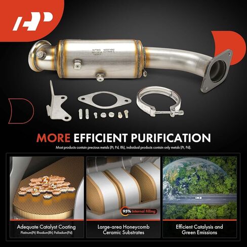 A-Premium Front Catalytic Converter with Gasket Kit Direct-Fit Compatible with Chevrolet Silverado 1500 & GMC Sierra 1500, 2019 2020 2021 2022 2023, 2.7L, E.P.A. Compliant in Saudi Arabia