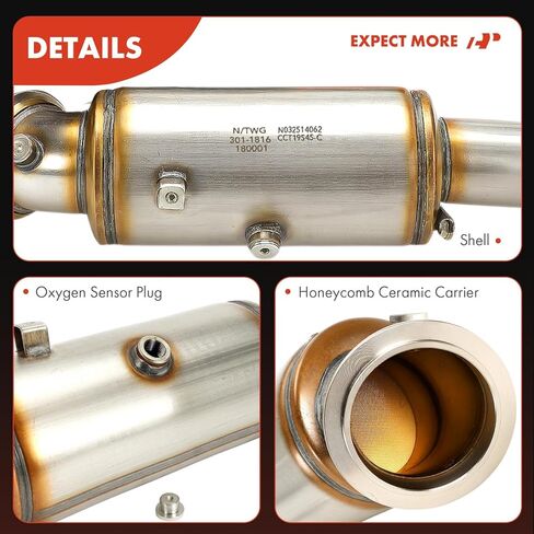 A-Premium Front Catalytic Converter with Gasket Kit Direct-Fit Compatible with Chevrolet Silverado 1500 & GMC Sierra 1500, 2019 2020 2021 2022 2023, 2.7L, E.P.A. Compliant in Saudi Arabia