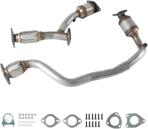 طقم محول حفاز أمامي وخلفي متوافق مع Pontiac G6/Chevrolet Malibu 2005-2006 3.5L، Replece# 41-618 41-619 (متوافق مع EPA) in Kuwait