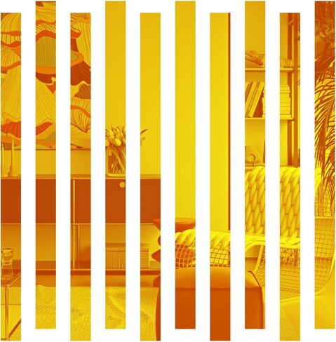 10Pcs DIY Striped Mirror Stickers 1.96" Wide Self Adhesive Removable Long Acrylic Frameless Mirror Sheets for Home Living Room Bedroom DIY Decor (Red) in Saudi Arabia