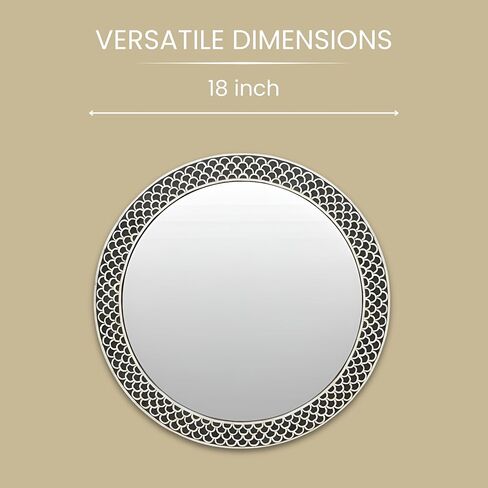 مرآة حائط مرصعة بالعظام مصنوعة يدويًا بتصميم أنيق من الزهور والهندسية، مرآة حائط مصنوعة بحرفية لغرفة النوم أو غرفة المعيشة أو ديكور المدخل in Saudi Arabia