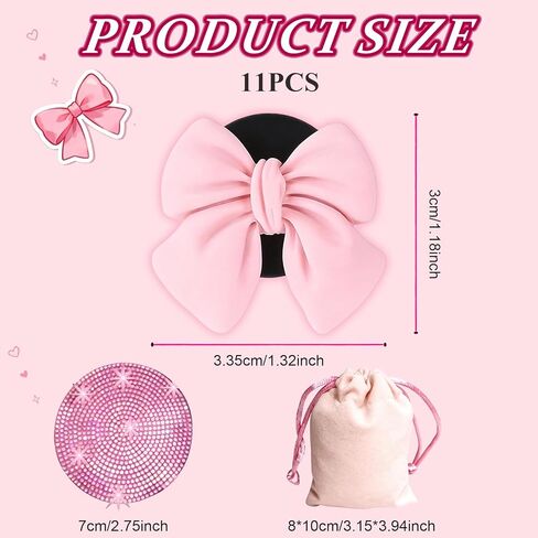 11pcs Pink Car Accessories Set, Air Vent Clips Car Accessories with 2pcs Car Cup Holder Coaster and 1 Storage Bag, Cute Car Decor for Women Girl in Kuwait