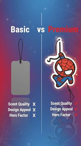 PumpCar 2 pieces spidey double-sided hanging cartoon cherry-scented funny car air freshener Cool spider hanging for rearview mirror Interior Accessories Gifts in Kuwait