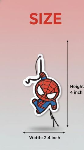 PumpCar 2 pieces spidey double-sided hanging cartoon cherry-scented funny car air freshener Cool spider hanging for rearview mirror Interior Accessories Gifts in Kuwait