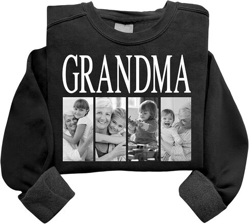 Custom Mama Grandma Photo T-Shirts Personalized Family Mother's Day Valentine Birthday Gifts for Women in Kuwait