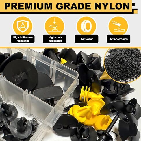 Siptenk 205PCS Car Retainer Clips Fasteners, 17 Popular Sizes Bumper Fender Door Panel Clips Auto Push Pin Rivets Set for Jeep Grand Cherokee WK WK2 Chrysler Dodge Ram in Kuwait