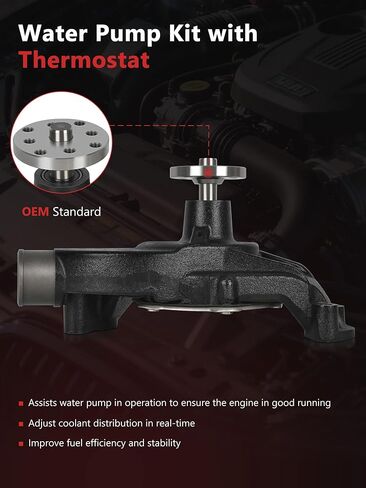 مضخة مياه محرك HYR مع حشية متوافقة مع 4.3L 5.0L 5.7L لفولفو Penta MERCRUISER OMC Stern Drive Indmar Chrysler، يستبدل 8M0113734 3853850 8503991 in Kuwait