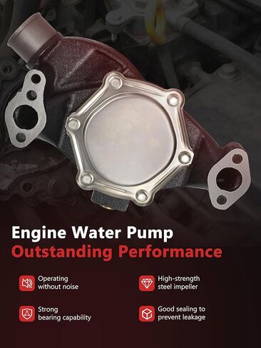 مضخة مياه محرك HYR مع حشية متوافقة مع 4.3L 5.0L 5.7L لفولفو Penta MERCRUISER OMC Stern Drive Indmar Chrysler، يستبدل 8M0113734 3853850 8503991 in Kuwait