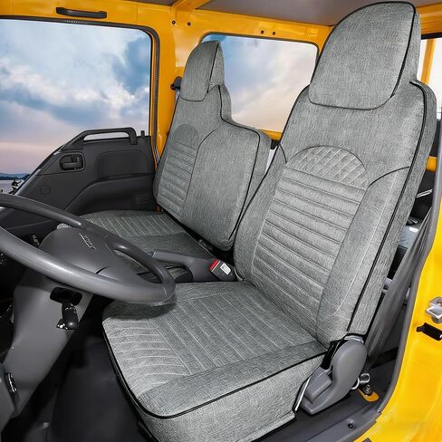 غطاء مقعد مناسب حسب الطلب لـ 2006-2025 Isuzu NPR 40/60 مقعد مقسم، أغطية مقاعد البدلاء الأمامية للشاحنات، غطاء مقعد مسامي مع تخزين خلفي in Kuwait
