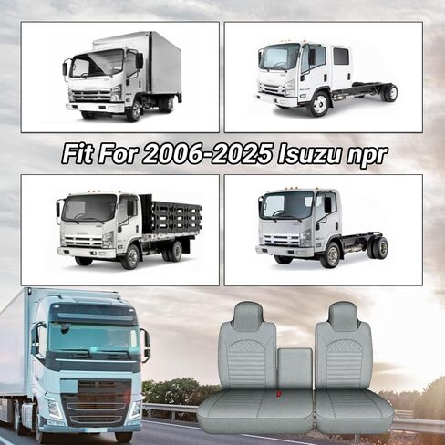 غطاء مقعد مناسب حسب الطلب لـ 2006-2025 Isuzu NPR 40/60 مقعد مقسم، أغطية مقاعد البدلاء الأمامية للشاحنات، غطاء مقعد مسامي مع تخزين خلفي in Kuwait