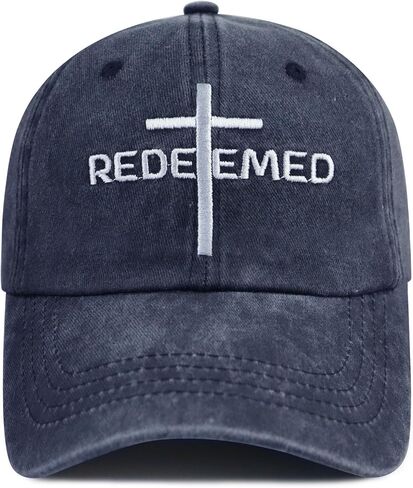 Cross Jesus Hats for Men Women, Adjustable Cotton Embroidered Christian Redeemed Baseball Cap in Kuwait