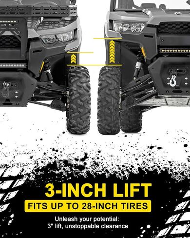 طقم رفع التعليق 3 بوصة متوافق مع Can-Am Defender HD 5 / HD 8 / HD 9 / HD 10 (نماذج DPS وXT)، تحسين الخلوص الأرضي ويسمح بإطارات تصل إلى 28 بوصة، ملحق للطرق الوعرة in Kuwait