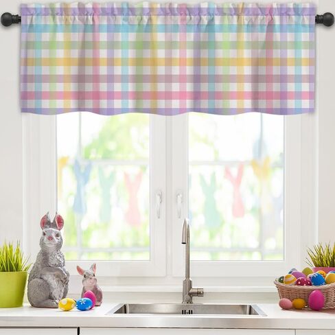 ستائر عيد الميلاد لنوافذ المطبخ، ستائر شجرة عيد الميلاد للنافذة، ستارة ستائر المزرعة، ستارة معالجة نافذة قضيب الجيب للمطبخ، الحمامات، غرفة المعيشة، 54 × 18 بوصة in Kuwait