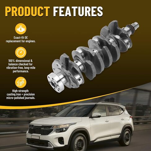Engine Crankshaft Replacement 23110-2B710 23110-2B700 Compatible with Hyundai Kia 1.6T G4FJ Turbo, Elantra Sport Veloster Kona Tucson Seltos 2011-2022 in Kuwait