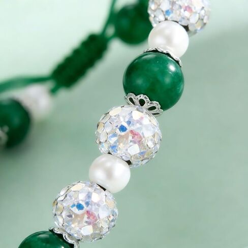 St. Patrick's Day Bracelet for Women Adjustable Clover Charm Beaded Bracelet with Irish Green Shamrock Pendant,Includes gift box& Greeting Card, St Patricks Day Jewelry Party Accessory in Kuwait