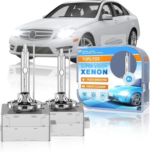 D1S HID Xenon Headlight Bulb Fit for Benz 2008-2014 C350 C250 C300 C63 AMG ML350 ML550 GL550 2008-2012 E350 E550 E63, 6000K White, OEM Replacement High Low Beam Xenon Lights, Pack of 2 in Kuwait