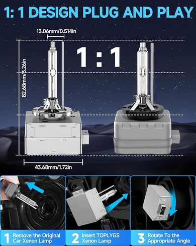 D1S HID Xenon Headlight Bulb Fit for Benz 2008-2014 C350 C250 C300 C63 AMG ML350 ML550 GL550 2008-2012 E350 E550 E63, 6000K White, OEM Replacement High Low Beam Xenon Lights, Pack of 2 in Kuwait