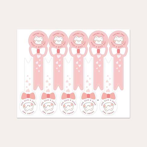 500 قطعة من ملصقات الخبز ذات الرأس الكرتونية، ملصقات ختم طويلة لصناديق الكيك/العلب/البرطمانات/أكواب القهوة/الزجاجات، مخبز ذاتي اللصق، ملصقات ختم واضحة للعبث بتغليف الهدايا in Kuwait