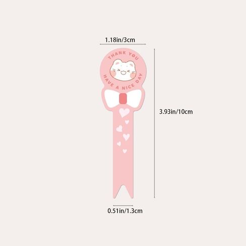 500 قطعة من ملصقات الخبز ذات الرأس الكرتونية، ملصقات ختم طويلة لصناديق الكيك/العلب/البرطمانات/أكواب القهوة/الزجاجات، مخبز ذاتي اللصق، ملصقات ختم واضحة للعبث بتغليف الهدايا in Kuwait