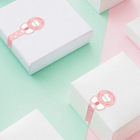 500 قطعة من ملصقات الخبز ذات الرأس الكرتونية، ملصقات ختم طويلة لصناديق الكيك/العلب/البرطمانات/أكواب القهوة/الزجاجات، مخبز ذاتي اللصق، ملصقات ختم واضحة للعبث بتغليف الهدايا in Kuwait