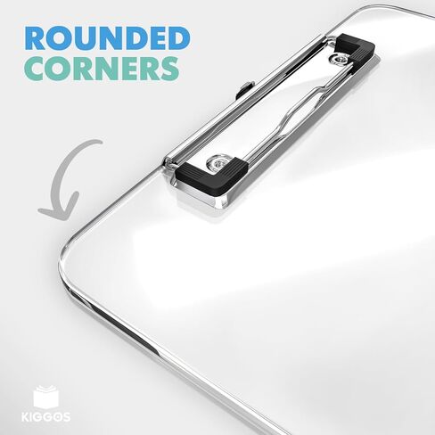 Clear Acrylic Transparent Clipboard 12.5" x 9" Durable Plastic Clipboards with Low Profile Metal Clip Board Holds 100 Sheets for Classroom Office Teachers Students & Home Kids in Kuwait