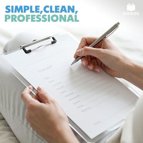 Clear Acrylic Transparent Clipboard 12.5" x 9" Durable Plastic Clipboards with Low Profile Metal Clip Board Holds 100 Sheets for Classroom Office Teachers Students & Home Kids in Kuwait