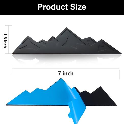 2 PCS 7 Inch Mountains Graphic Logo Badge, Trunk Mountain Logo Emblem for Car Trunk Tailgate Emblem, Car Exterior Accessories (Matte Black) in Saudi Arabia