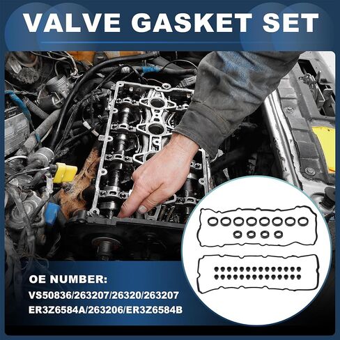 Engine Valve Cover Gasket Set for Ford F-150 for Mustang 5.0L V8 2015 2016 2017 Replace 263-207 263-20 263207 ER3Z6584A 263206 ER3Z6584B in Saudi Arabia