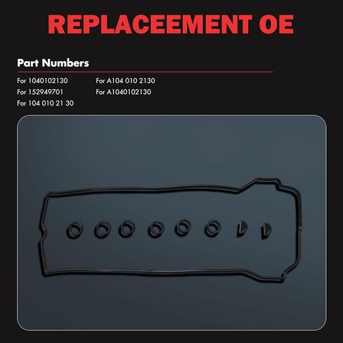 Engine Valve Cover Gasket Set Compatible with 1994-1997 for Mercedes-Benz C280 2.8L;1995-1997 for Mercedes-Benz C36 AMG 3.6L, OE# 1040102130, 152949701 in Saudi Arabia