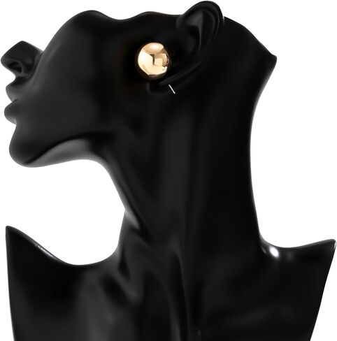 مجموعة مجوهرات من الخرز الكبير على شكل كرة قلادة وأقراط مجموعة مجوهرات على شكل عظمة الثعبان وقلادة على شكل كرة ذهبية وسلسلة مجوهرات لحفلات الزفاف للنساء (ذهبي) in Kuwait