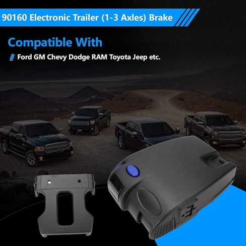 90160 Electronic Trailer (1-3 Axles) Brake Controller with LED Compatible with Ford GM Chevy Dodge RAM Toyota Jeep etc. in Kuwait