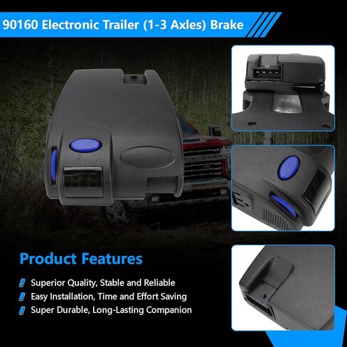 90160 Electronic Trailer (1-3 Axles) Brake Controller with LED Compatible with Ford GM Chevy Dodge RAM Toyota Jeep etc. in Kuwait